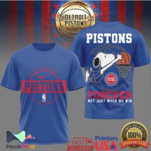 Detroit Pistons Snoopy Forever Not Just When We Win Basketball T Shirt