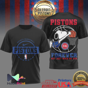 Detroit Pistons Snoopy Forever Not Just When We Win Basketball T Shirt
