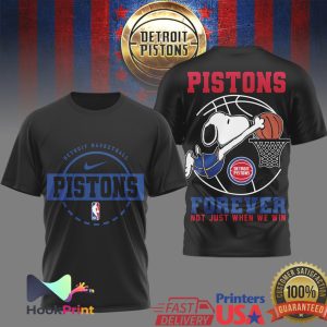 Detroit Pistons Snoopy Forever Not Just When We Win Graphic T Shirt Detroit Pistons Snoopy Forever Not Just When We Win Graphic T Shirt