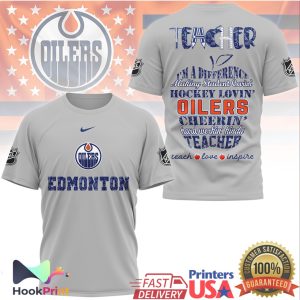 Edmonton Oilers Hockey Teacher Teach Love Inspire T Shirt