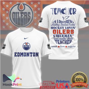 Edmonton Oilers Hockey Teacher Teach Love Inspire T Shirt