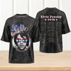 Elvis Presley 1976 North American Tour Retro Portrait Music Legend Fan T Shirt Elvis Presley 1976 North American Tour Retro Portrait Music Legend Fan T Shirt
