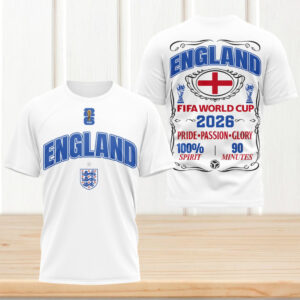 England FIFA World Cup 2026 Three Lions Football T Shirt