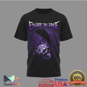 Escape The Fate 2026 World Tour Raven Skull Vintage Rock Band Fans Music T Shirt