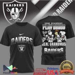 Las Vegas Raiders Some Grandmas Play Bingo Real Grandmas Watch Raiders 2026 T Shirt