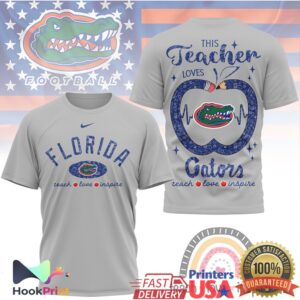 Florida Gators This Teacher Loves Gators Teach Love Inspire Retro Fans Men Women T Shirt