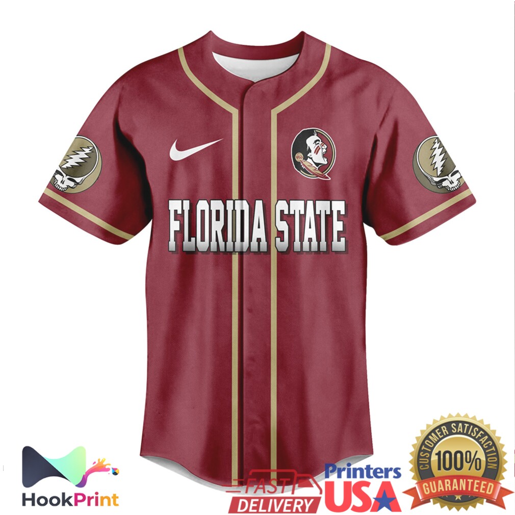 Florida State Seminoles Grateful Dead Dancing Bears Baseball Jersey Florida State Seminoles Grateful Dead Dancing Bears Baseball Jersey