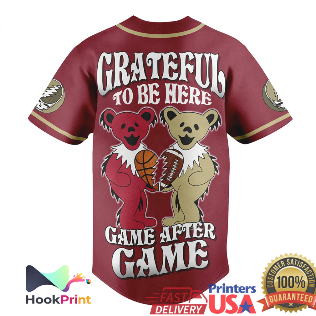 Florida State Seminoles Grateful Dead Dancing Bears Baseball Jersey Florida State Seminoles Grateful Dead Dancing Bears Baseball Jersey