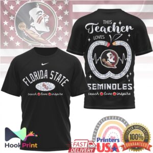 Florida State Seminoles This Teacher Loves Seminoles Apple Teach Love Inspire Vintage Fans T Shirt Florida State Seminoles This Teacher Loves Seminoles Apple Teach Love Inspire Vintage Fans T Shirt