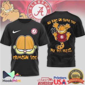 Garfield Alabama Crimson Tide No King On Game Day Fan T Shirt Garfield Alabama Crimson Tide No King On Game Day Fan T Shirt