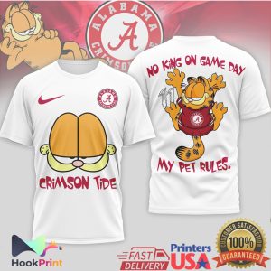 Garfield Alabama Crimson Tide No King On Game Day Fan T Shirt