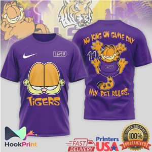 Garfield LSU Tigers NCAA Fan Apparel My Pet Rules T Shirt Garfield LSU Tigers NCAA Fan Apparel My Pet Rules T Shirt