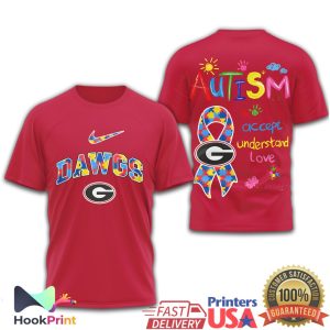 Georgia Bulldogs Autism Awareness Accept Understand Love T Shirt