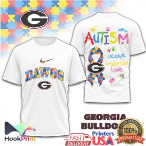 Georgia Bulldogs Autism Awareness Accept Understand Love T Shirt