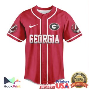 Georgia Bulldogs Grateful Dead Dancing Bears Custom Baseball Jersey Georgia Bulldogs Grateful Dead Dancing Bears Custom Baseball Jersey