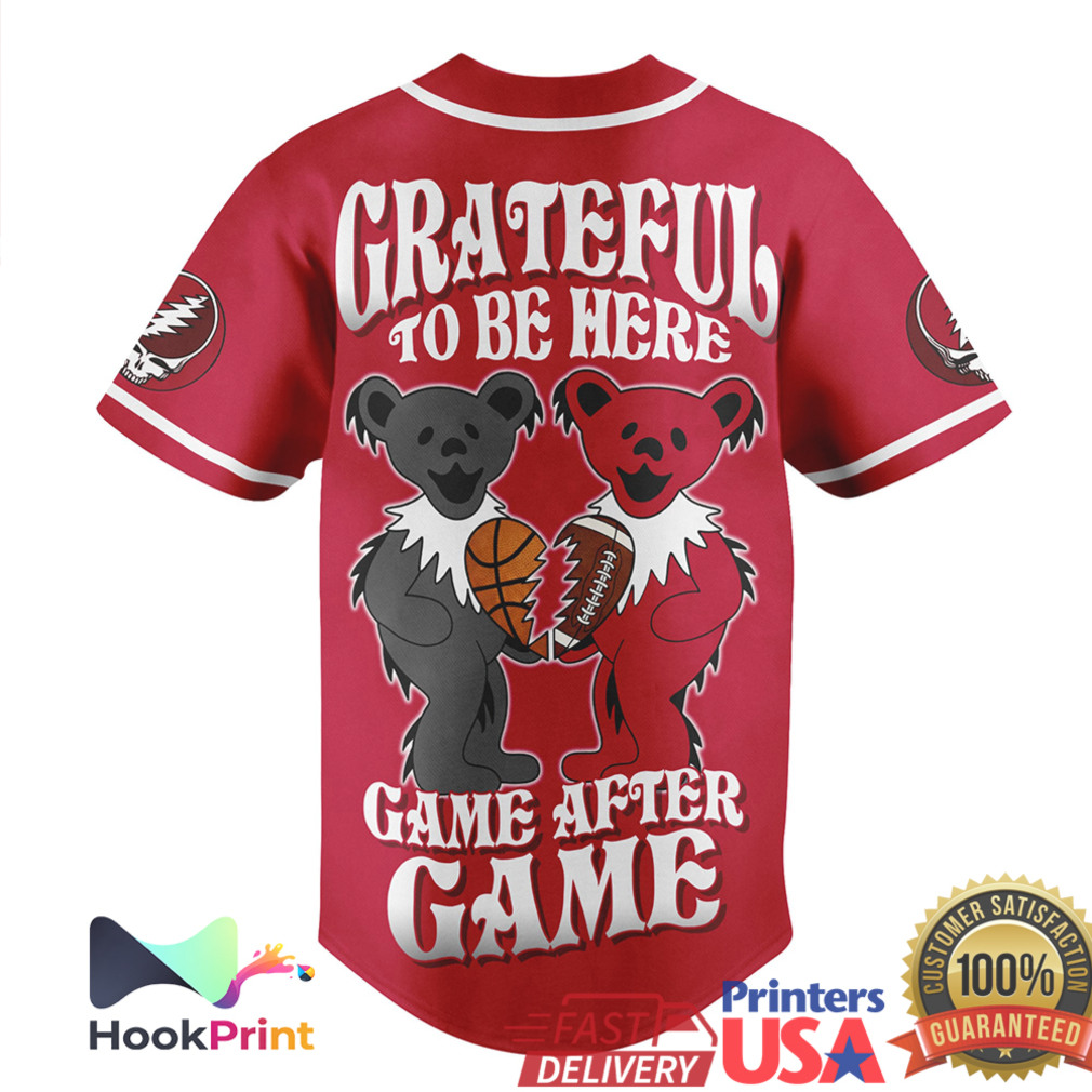 Georgia Bulldogs Grateful Dead Dancing Bears Custom Baseball Jersey Georgia Bulldogs Grateful Dead Dancing Bears Custom Baseball Jersey