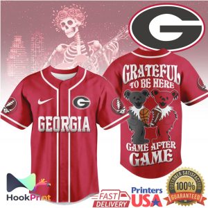 Georgia Bulldogs Grateful Dead Dancing Bears Custom Baseball Jersey