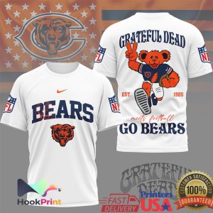 Grateful Dead x Chicago Bears Dancing Bear NFL Football T Shirt