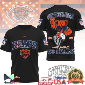 Grateful Dead x Chicago Bears Dancing Bear NFL Football T Shirt