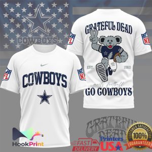 Grateful Dead x Dallas Cowboys Dancing Bear Football Graphic T Shirt
