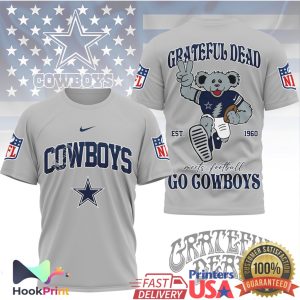 Grateful Dead x Dallas Cowboys Dancing Bear Football Graphic T Shirt