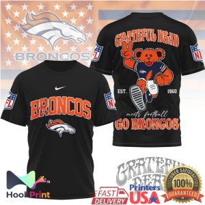 Grateful Dead x Denver Broncos Dancing Bear NFL Fan T Shirt Grateful Dead x Denver Broncos Dancing Bear NFL Fan T Shirt