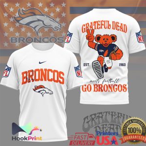 Grateful Dead x Denver Broncos Dancing Bear NFL Fan T Shirt