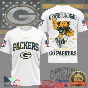 Grateful Dead x Green Bay Packers Dancing Bear NFL Mashup T Shirt