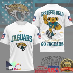 Grateful Dead x Jacksonville Jaguars Dancing Bear Football T Shirt
