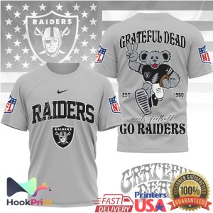 Grateful Dead x Las Vegas Raiders Dancing Bear NFL T Shirt Grateful Dead x Las Vegas Raiders Dancing Bear NFL T Shirt