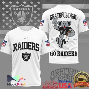 Grateful Dead x Las Vegas Raiders Dancing Bear NFL T Shirt