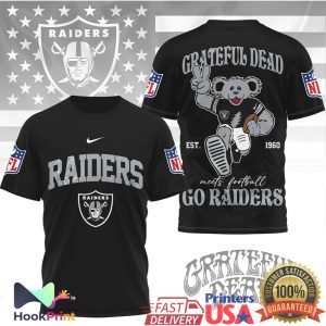 Grateful Dead x Las Vegas Raiders Dancing Bear NFL T Shirt