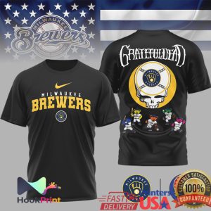 Grateful Dead x Milwaukee Brewers Steal Your Face Baseball T Shirt Grateful Dead x Milwaukee Brewers Steal Your Face Baseball T Shirt