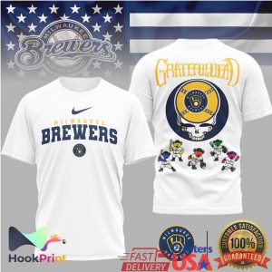 Grateful Dead x Milwaukee Brewers Steal Your Face Baseball T Shirt