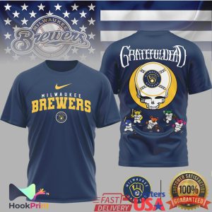 Grateful Dead x Milwaukee Brewers Steal Your Face Baseball T Shirt
