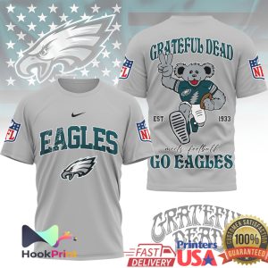 Grateful Dead x Philadelphia Eagles Dancing Bear Football T Shirt