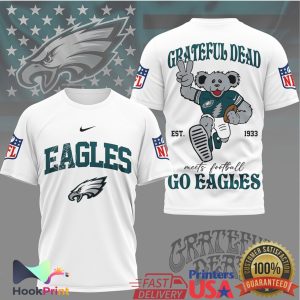 Grateful Dead x Philadelphia Eagles Dancing Bear Football T Shirt