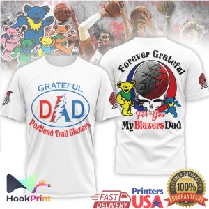 Grateful Dead x Portland Trail Blazers My Blazers Dad Forever Grateful White T Shirt Grateful Dead x Portland Trail Blazers My Blazers Dad Forever Grateful White T Shirt