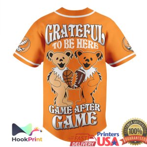 Grateful Dead x Tennessee Volunteers Orange Baseball Jersey Dancing Bears
