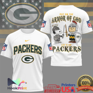 Green Bay Packers Armor of God Snoopy Charlie Brown Christian T Shirt
