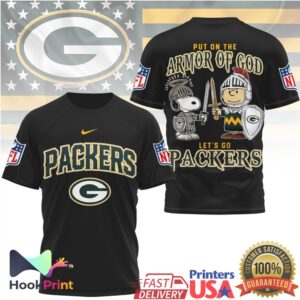 Green Bay Packers Armor of God Snoopy Charlie Brown Christian T Shirt