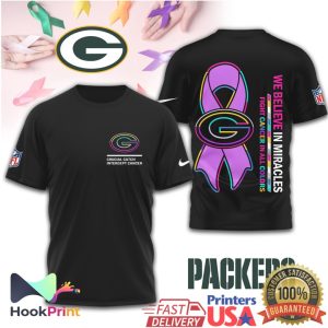 Green Bay Packers Crucial Catch Intercept Cancer We Believe In Miracles T Shirt