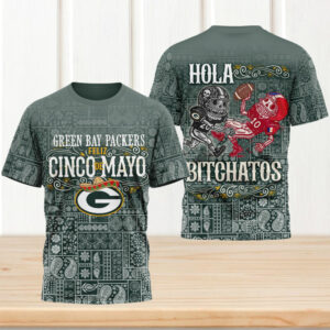 Green Bay Packers Feliz Cinco De Mayo Sugar Skull Green Bandana T Shirt