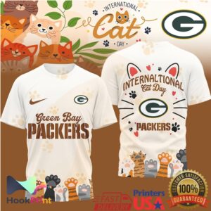 Green Bay Packers International Cat Day Paw Prints 2026 Retro Style Men Women Fans T Shirt Green Bay Packers International Cat Day Paw Prints 2026 Retro Style Men Women Fans T Shirt