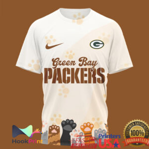 Green Bay Packers International Cat Day Paw Prints 2026 Retro Style Men Women Fans T Shirt