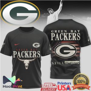 Green Bay Packers Longhorn Skull American Flag “Still The Problem” T Shirt