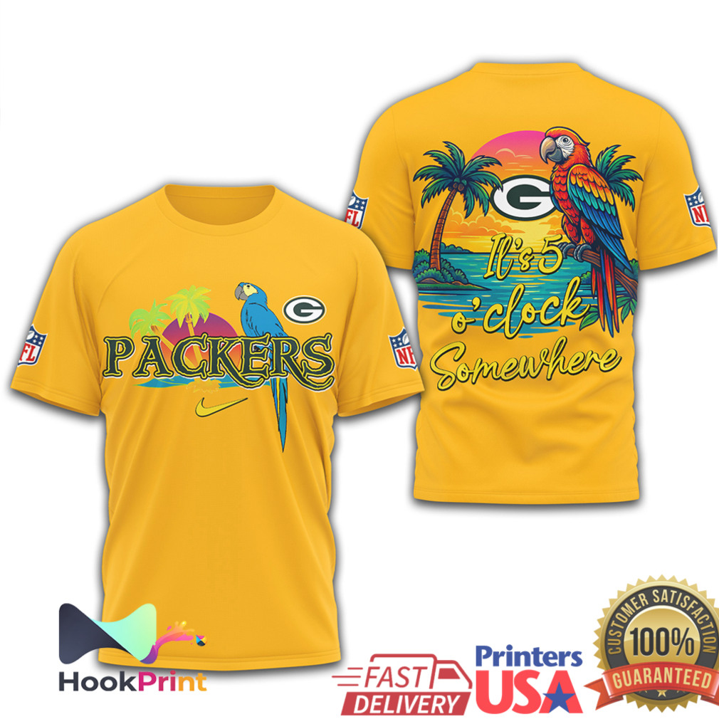 Green Bay Packers Margaritaville Parrot Tropical NFL Fan Shirt Green Bay Packers Margaritaville Parrot Tropical NFL Fan Shirt