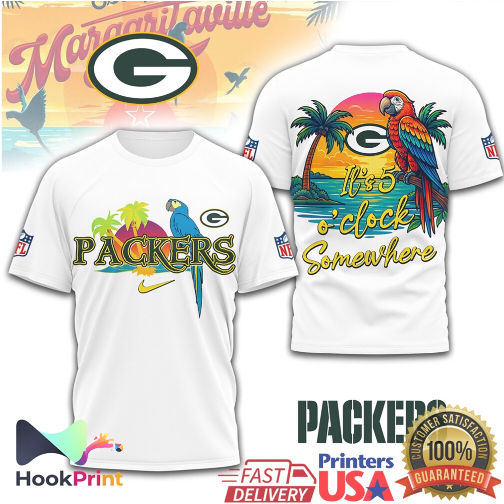 Green Bay Packers Margaritaville Parrot Tropical NFL Fan Shirt Green Bay Packers Margaritaville Parrot Tropical NFL Fan Shirt