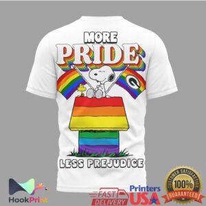 Green Bay Packers More Pride Less Prejudice Snoopy Rainbow 2026 T Shirt
