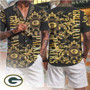 Green Bay Packers NFL Gold Baroque Luxury Pattern T Shirt Green Bay Packers NFL Gold Baroque Luxury Pattern T Shirt